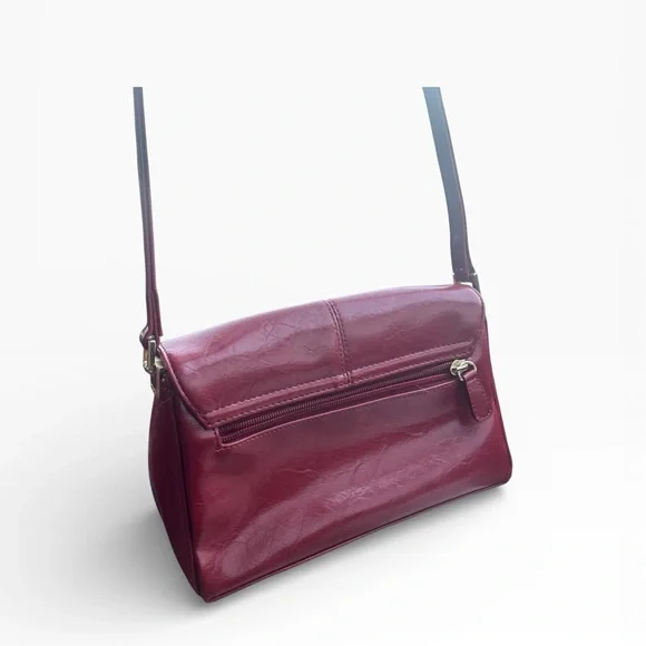 Euro Girl Style Liz Claiborne Capsule Wardrobe Piece Red Leather Shoulder Bag - Picture 4 of 5